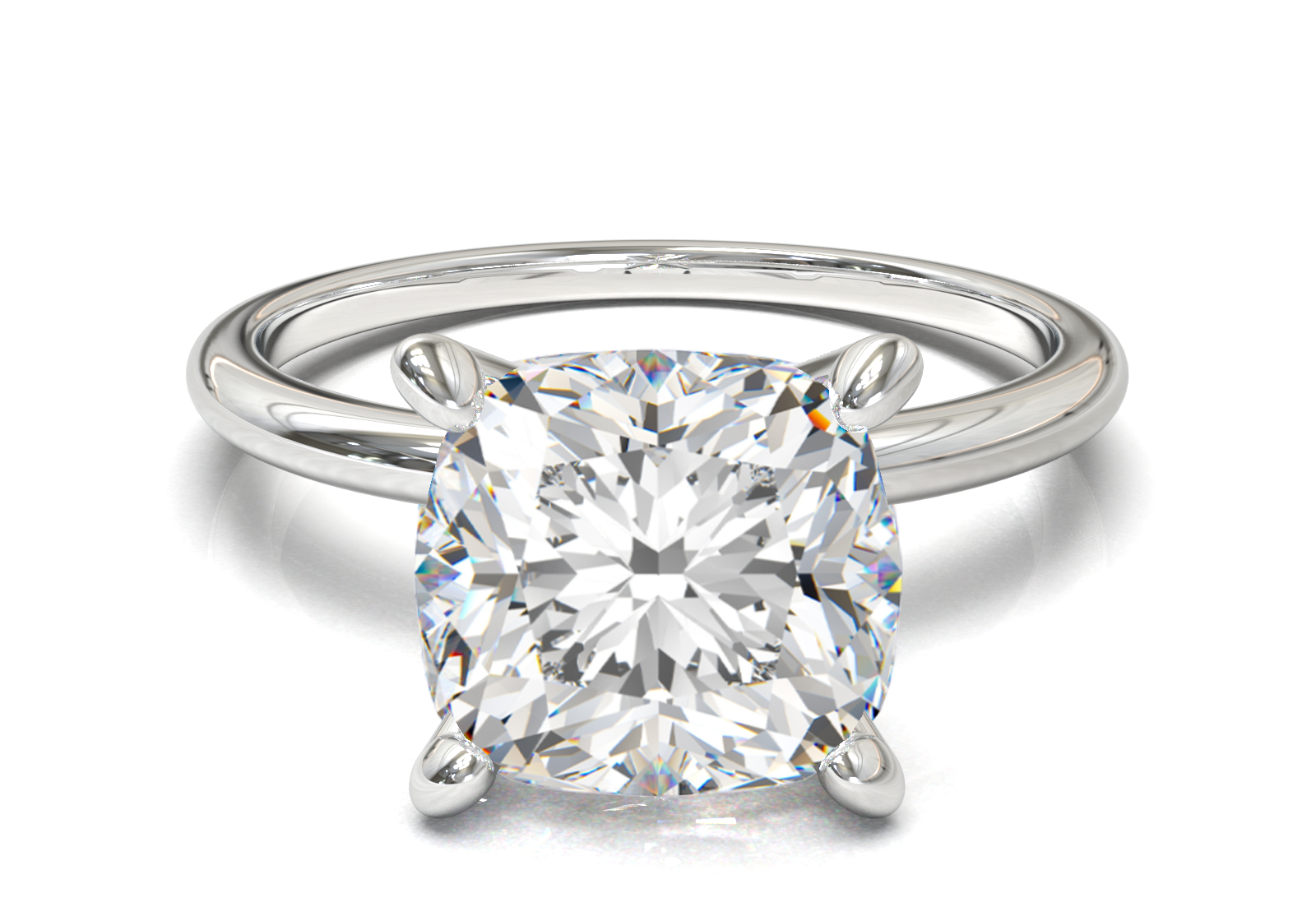 Montura Solitario Media Caña 1.5mm Oro Blanco