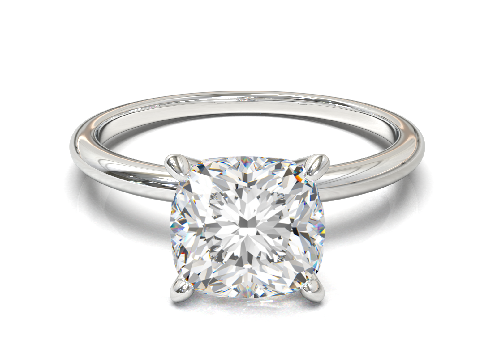 Montura Solitario Media Caña 1.5mm Oro Blanco