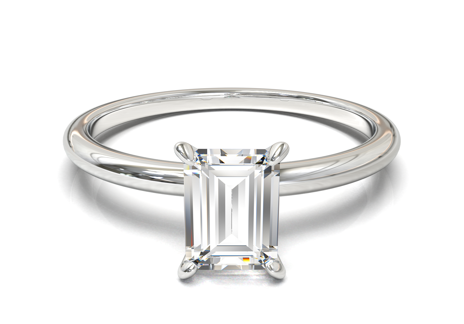 Montura Solitario Media Caña 1.5mm Oro Blanco