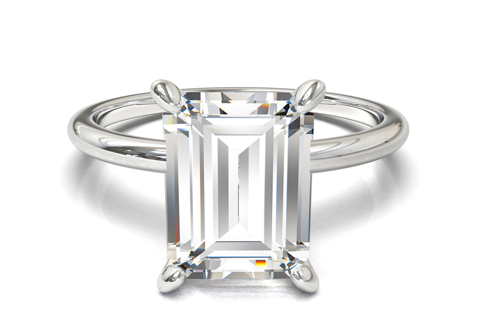 Montura Solitario Media Caña 1.5mm Oro Blanco