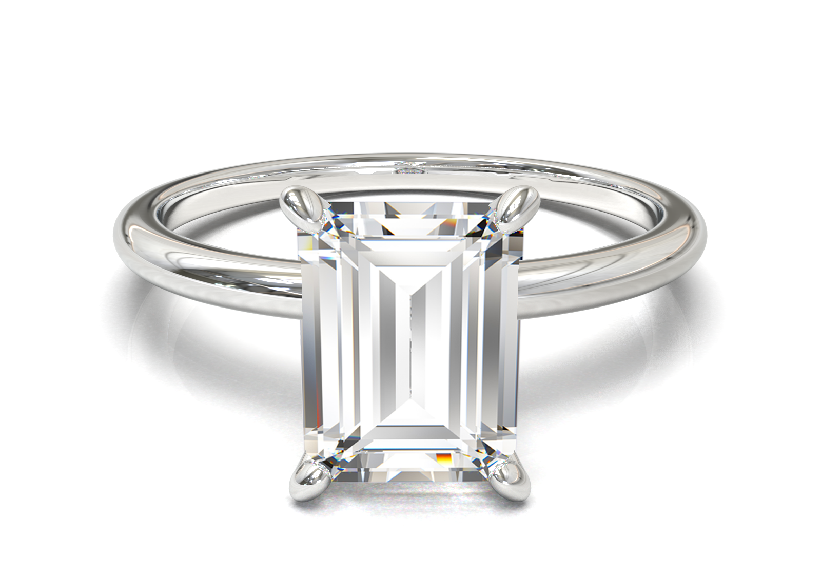 Montura Solitario Media Caña 1.5mm Oro Blanco