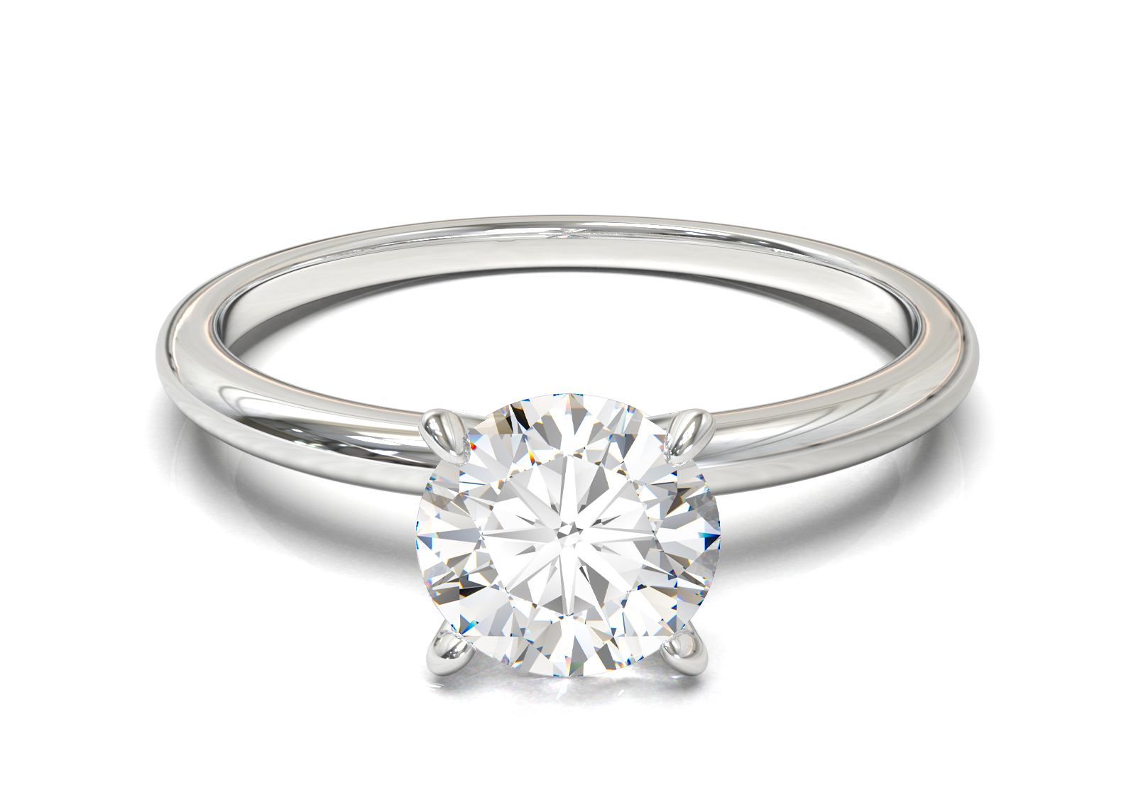 Montura Solitario Media Caña 1.5mm Oro Blanco