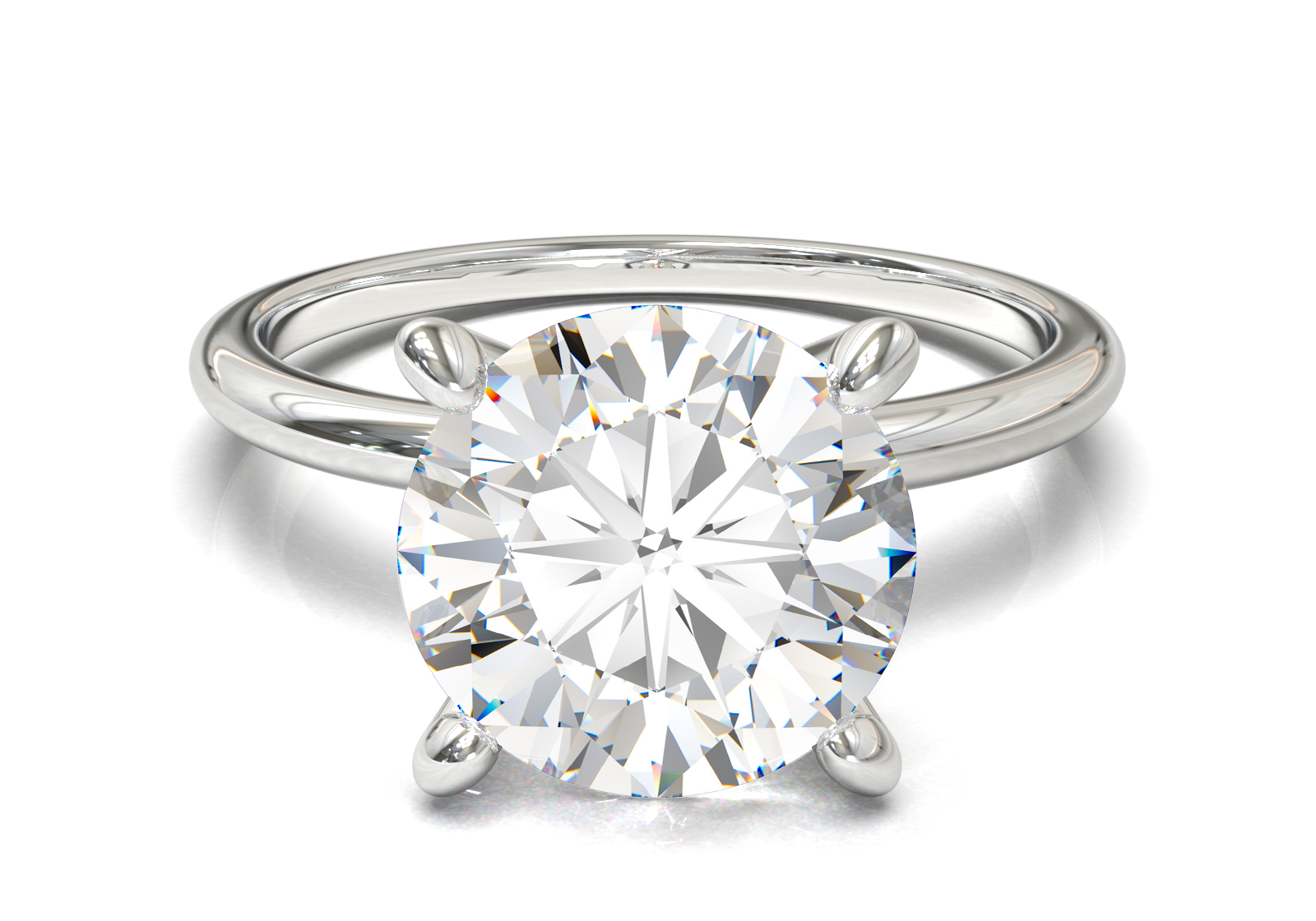 Montura Solitario Media Caña 1.5mm Oro Blanco