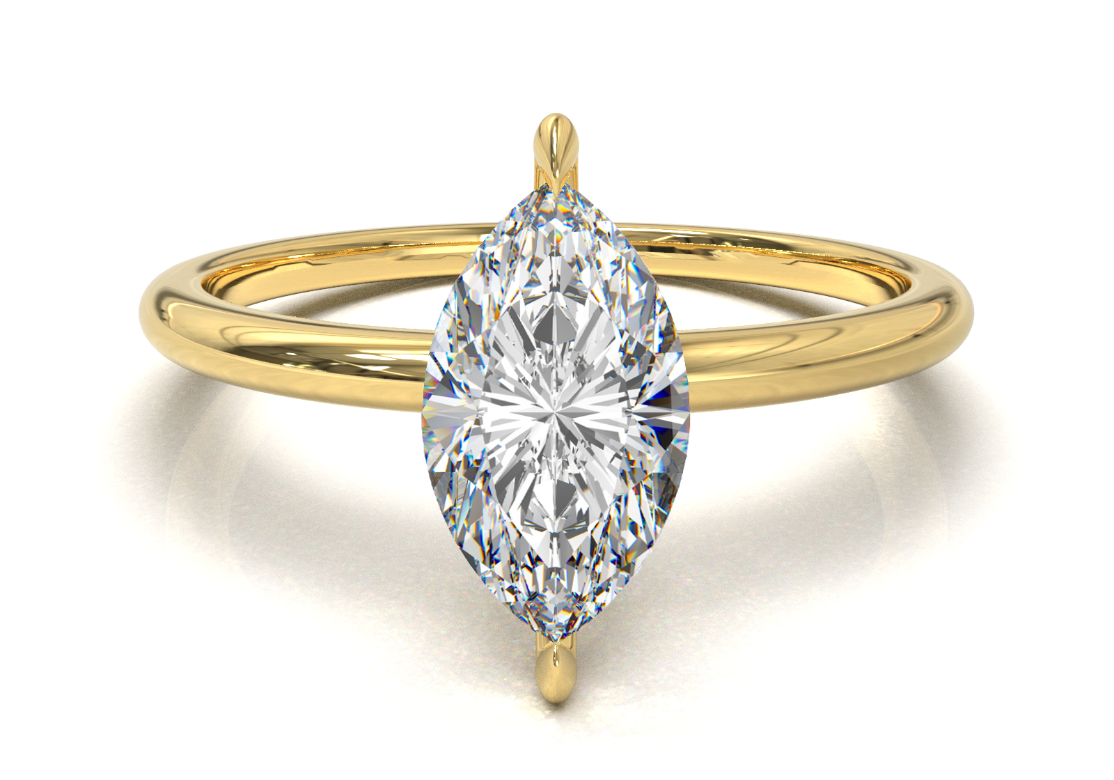 Montura Solitario Media Caña 1.5mm Oro Amarillo