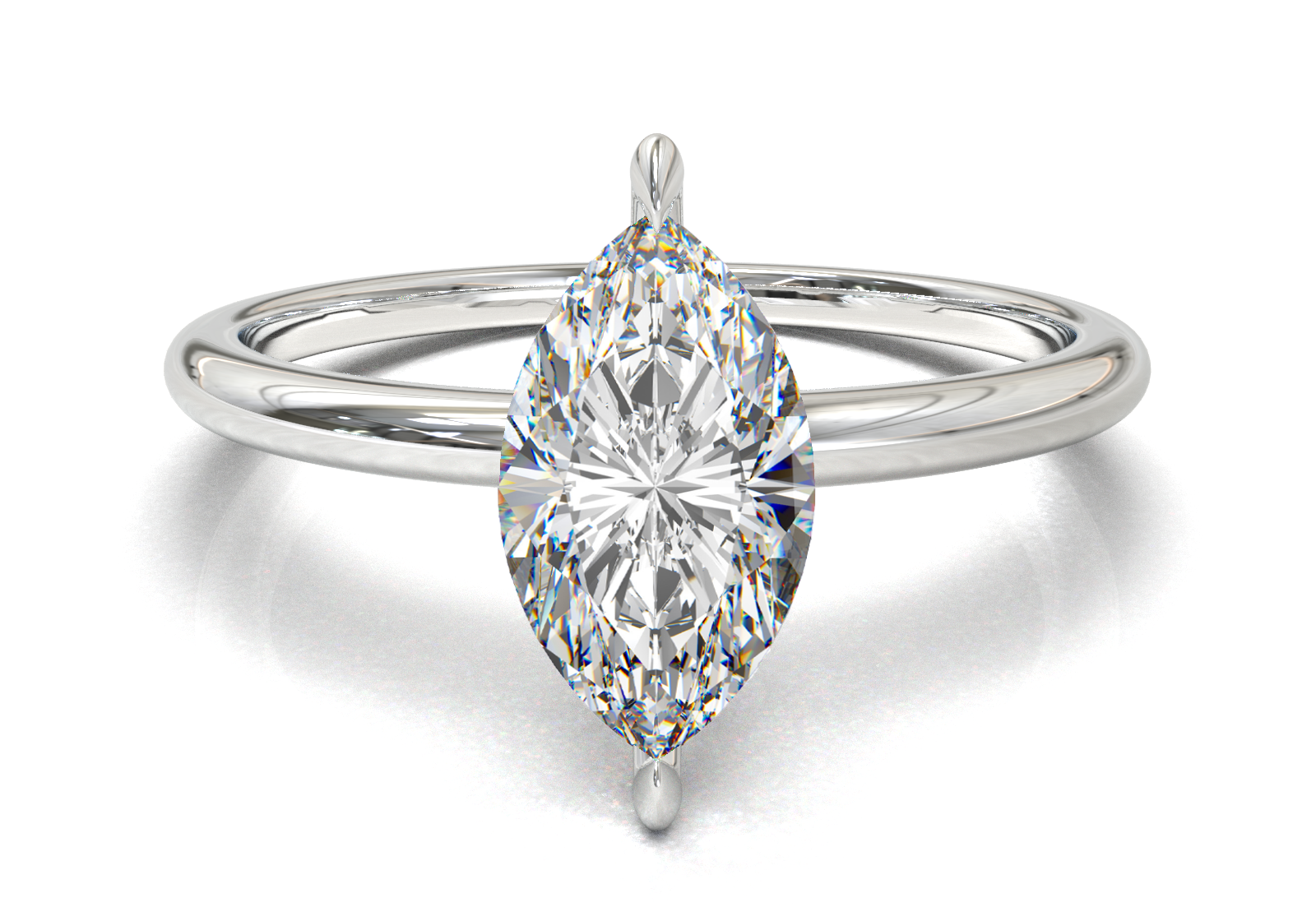 Montura Solitario Media Caña 1.5mm Oro Blanco