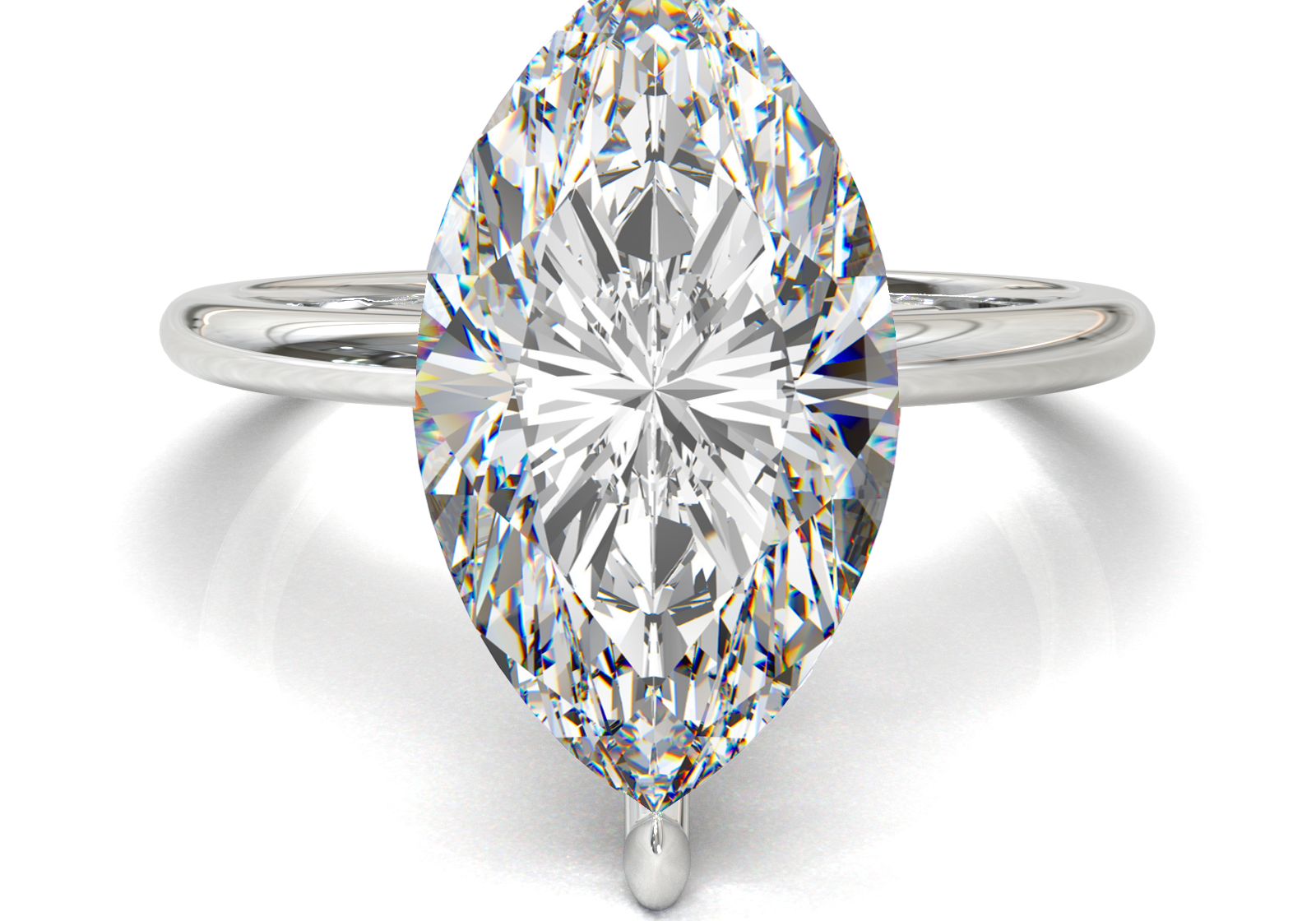 Montura Solitario Media Caña 1.5mm Oro Blanco