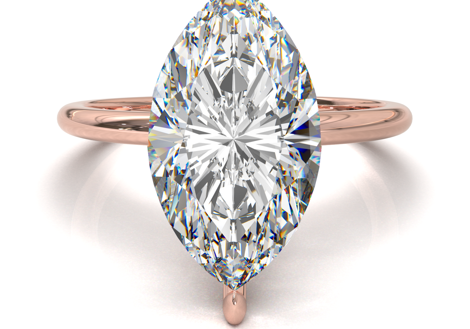 Montura Solitario Media Caña 1.5mm Oro Rosa