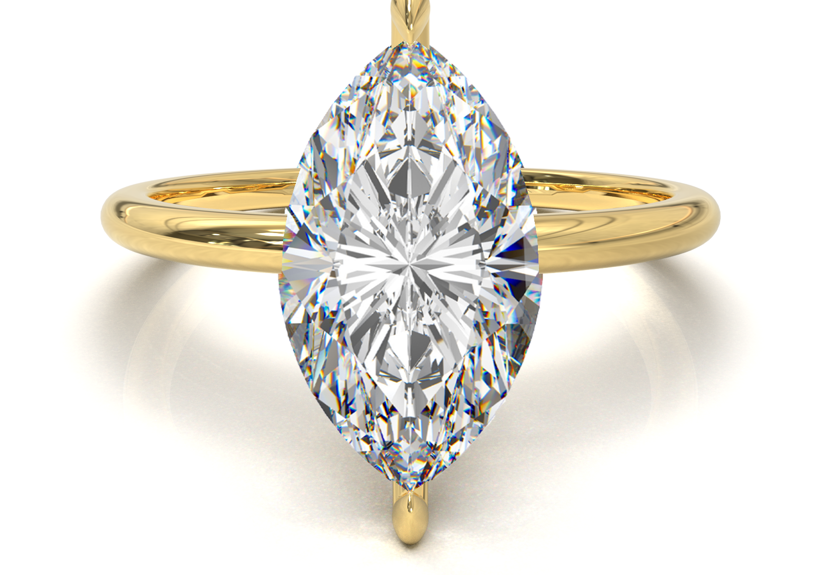 Montura Solitario Media Caña 1.5mm Oro Amarillo