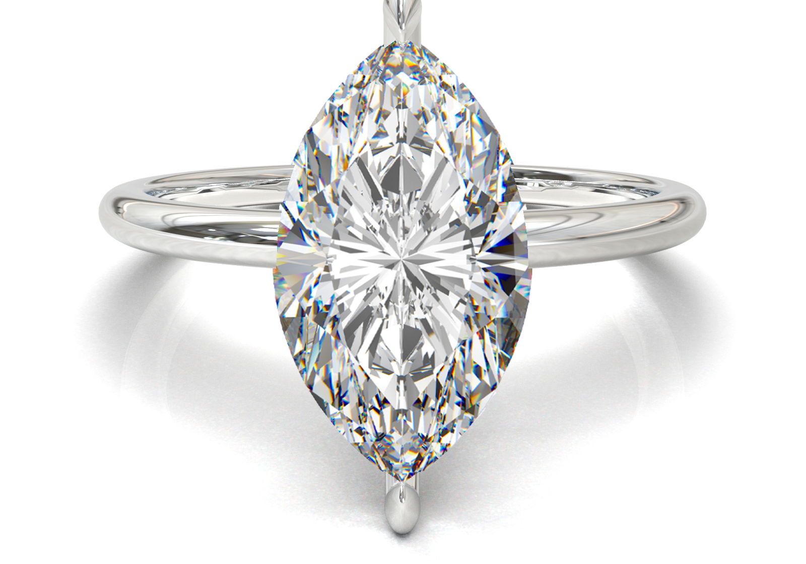 Montura Solitario Media Caña 1.5mm Oro Blanco