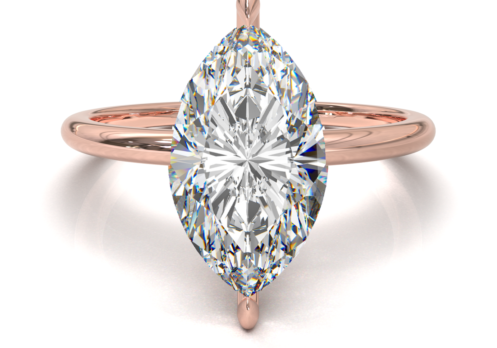 Montura Solitario Media Caña 1.5mm Oro Rosa