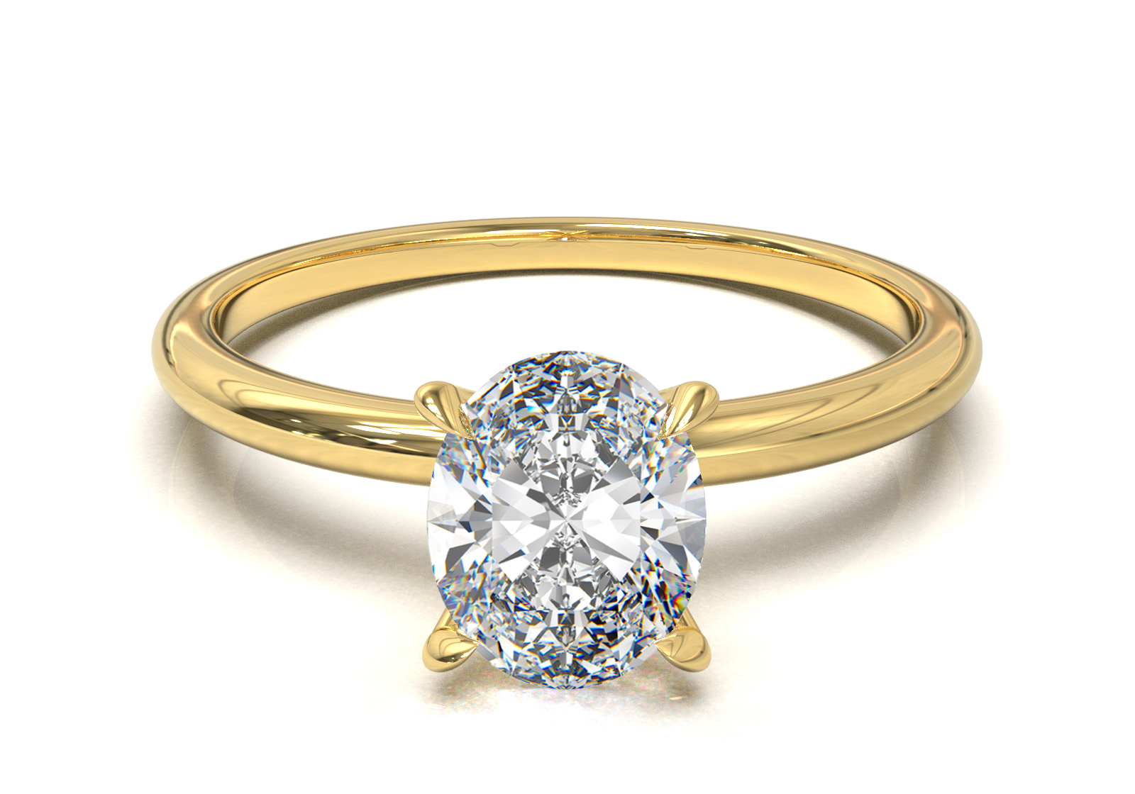 Montura Solitario Media Caña 1.5mm Oro Amarillo