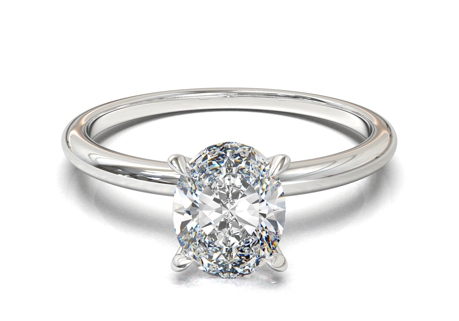 Montura Solitario Media Caña 1.5mm Oro Blanco