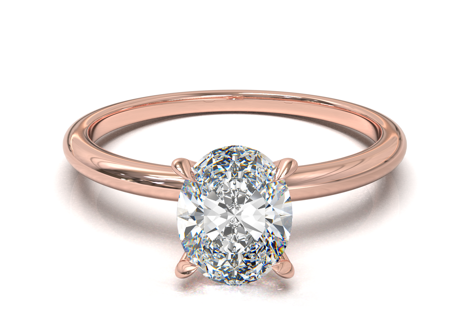 Montura Solitario Media Caña 1.5mm Oro Rosa