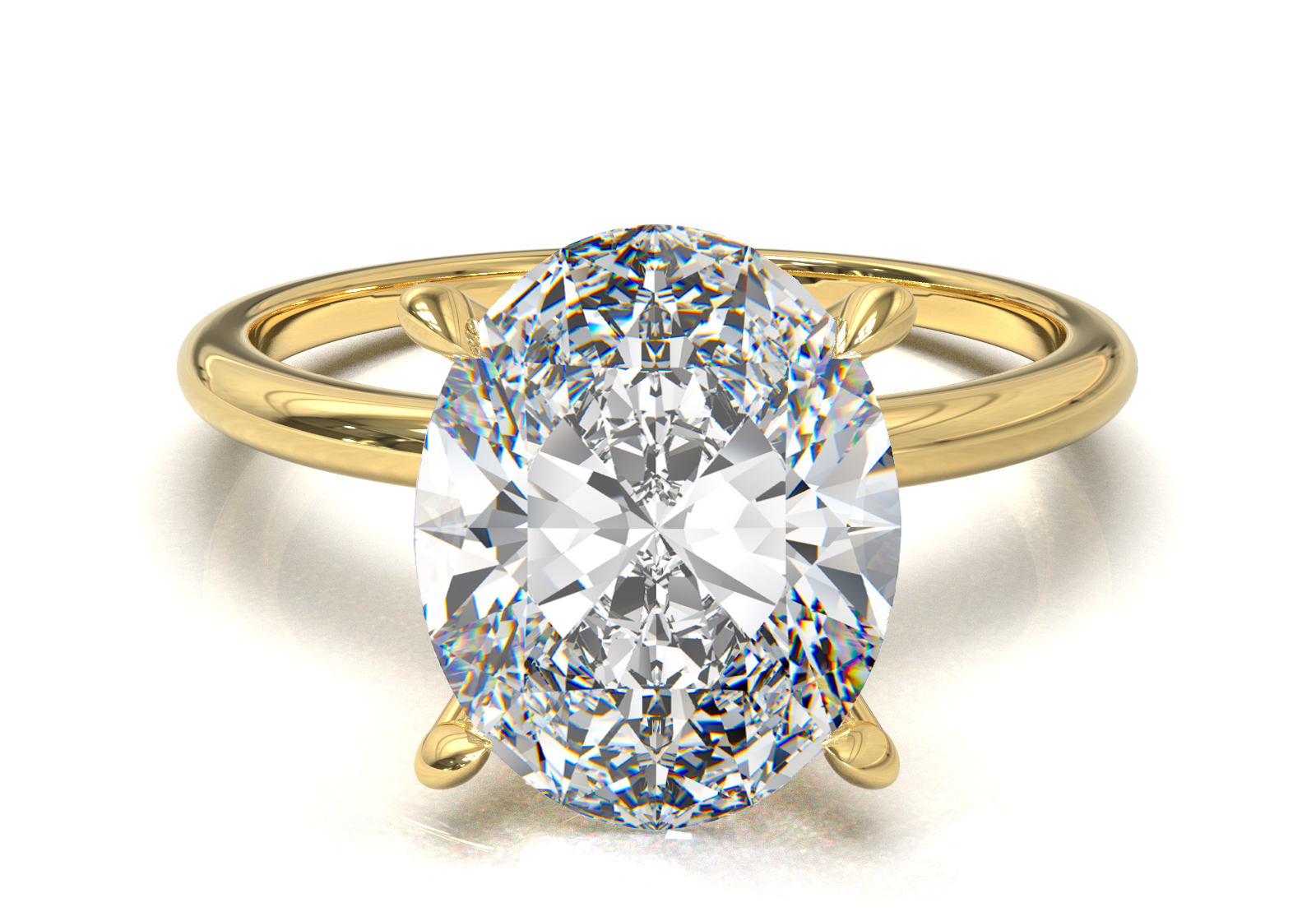 Montura Solitario Media Caña 1.5mm Oro Amarillo