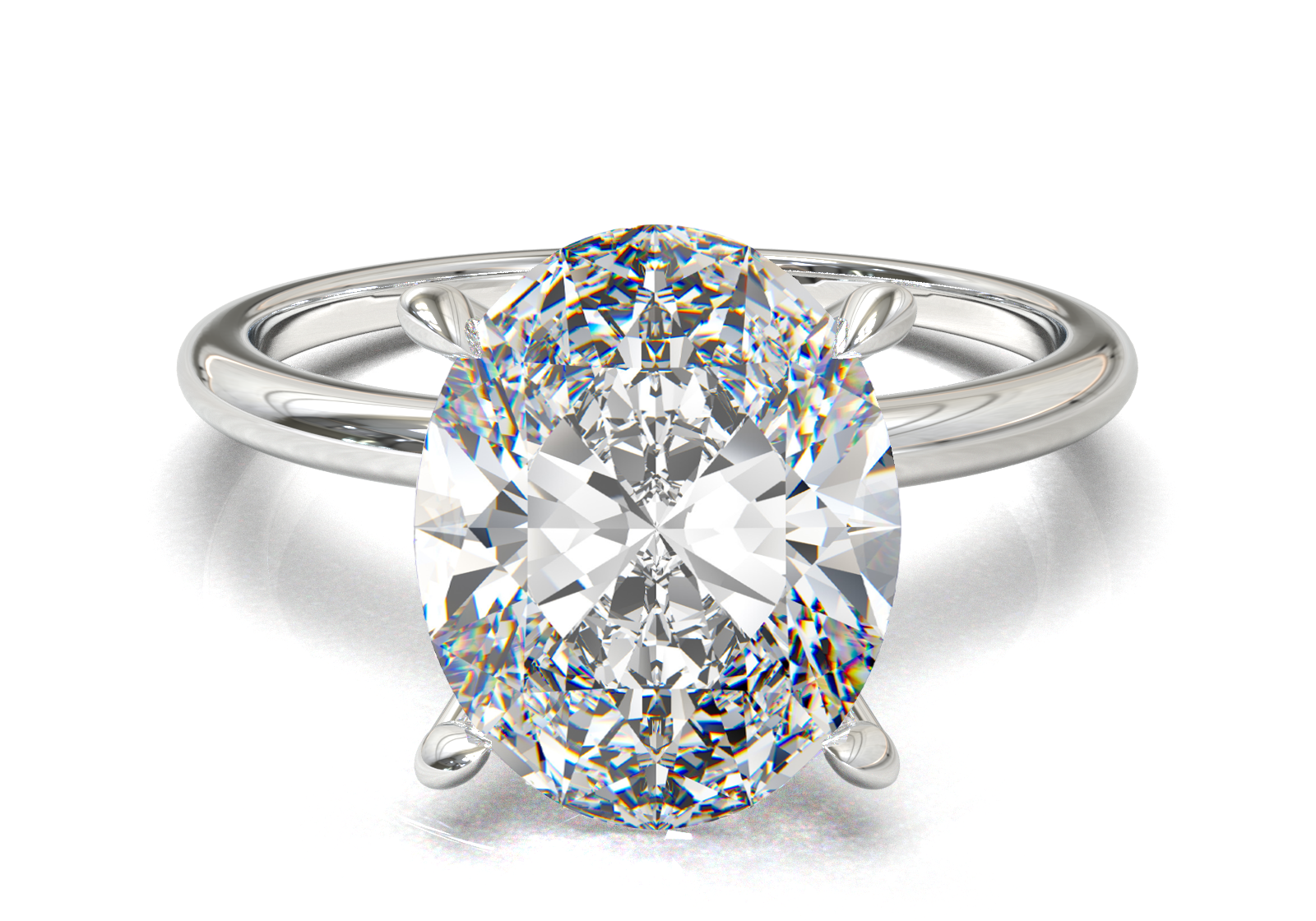 Montura Solitario Media Caña 1.5mm Oro Blanco