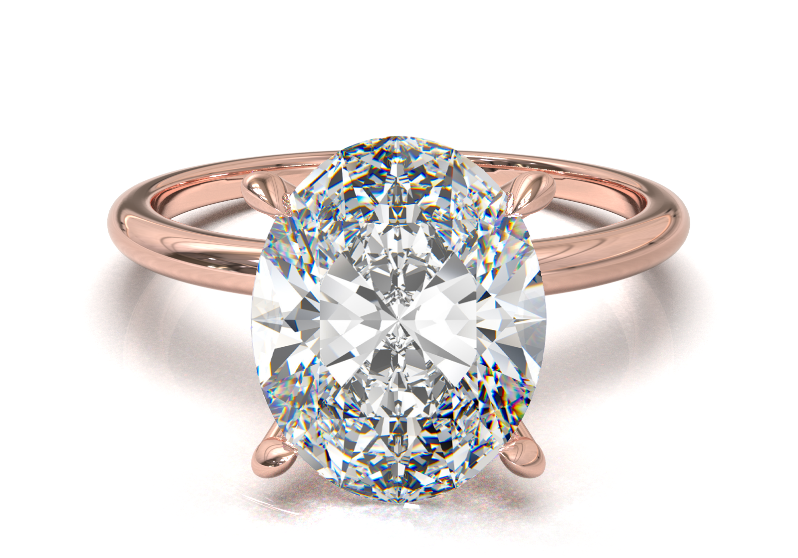 Montura Solitario Media Caña 1.5mm Oro Rosa