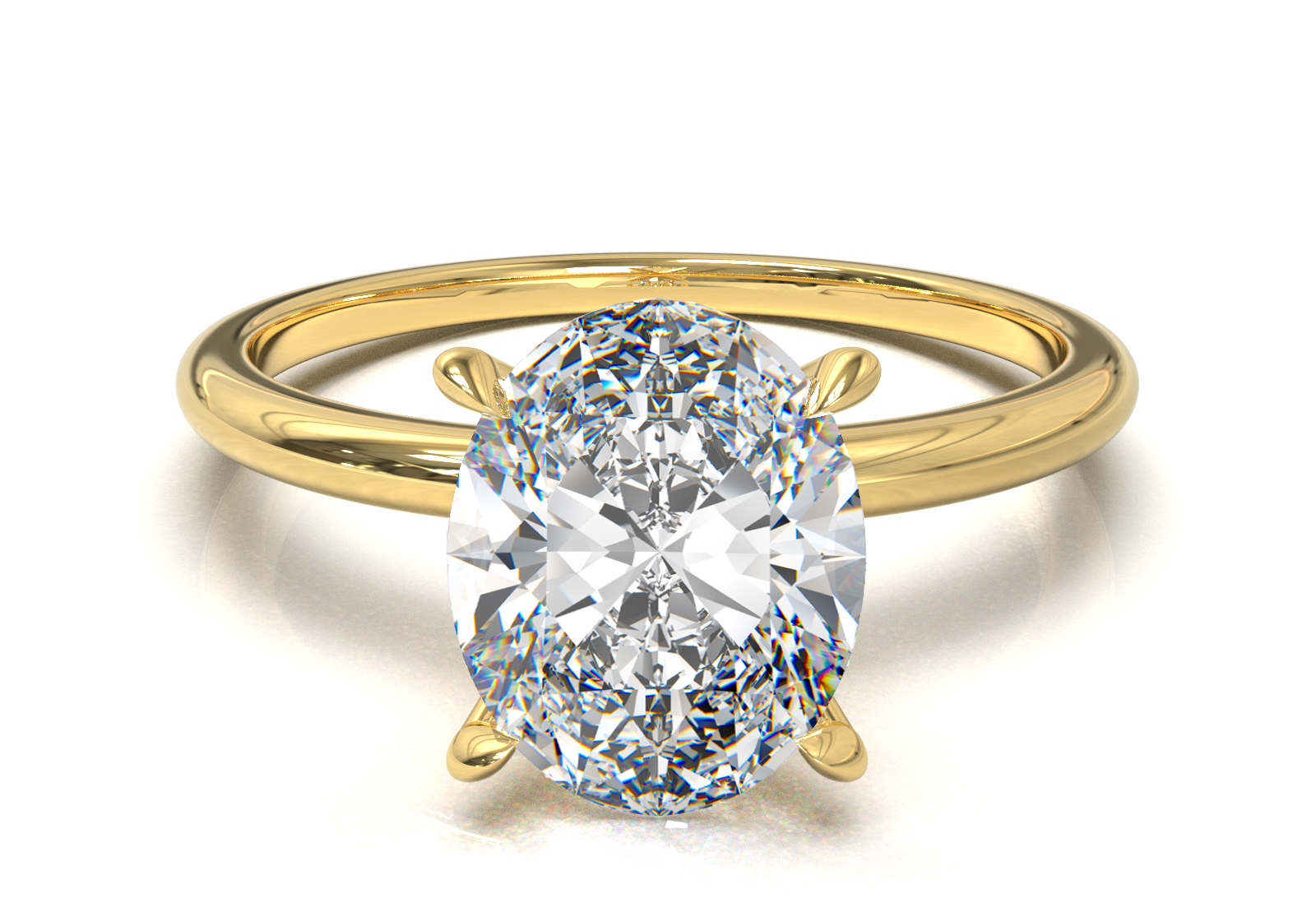 Montura Solitario Media Caña 1.5mm Oro Amarillo