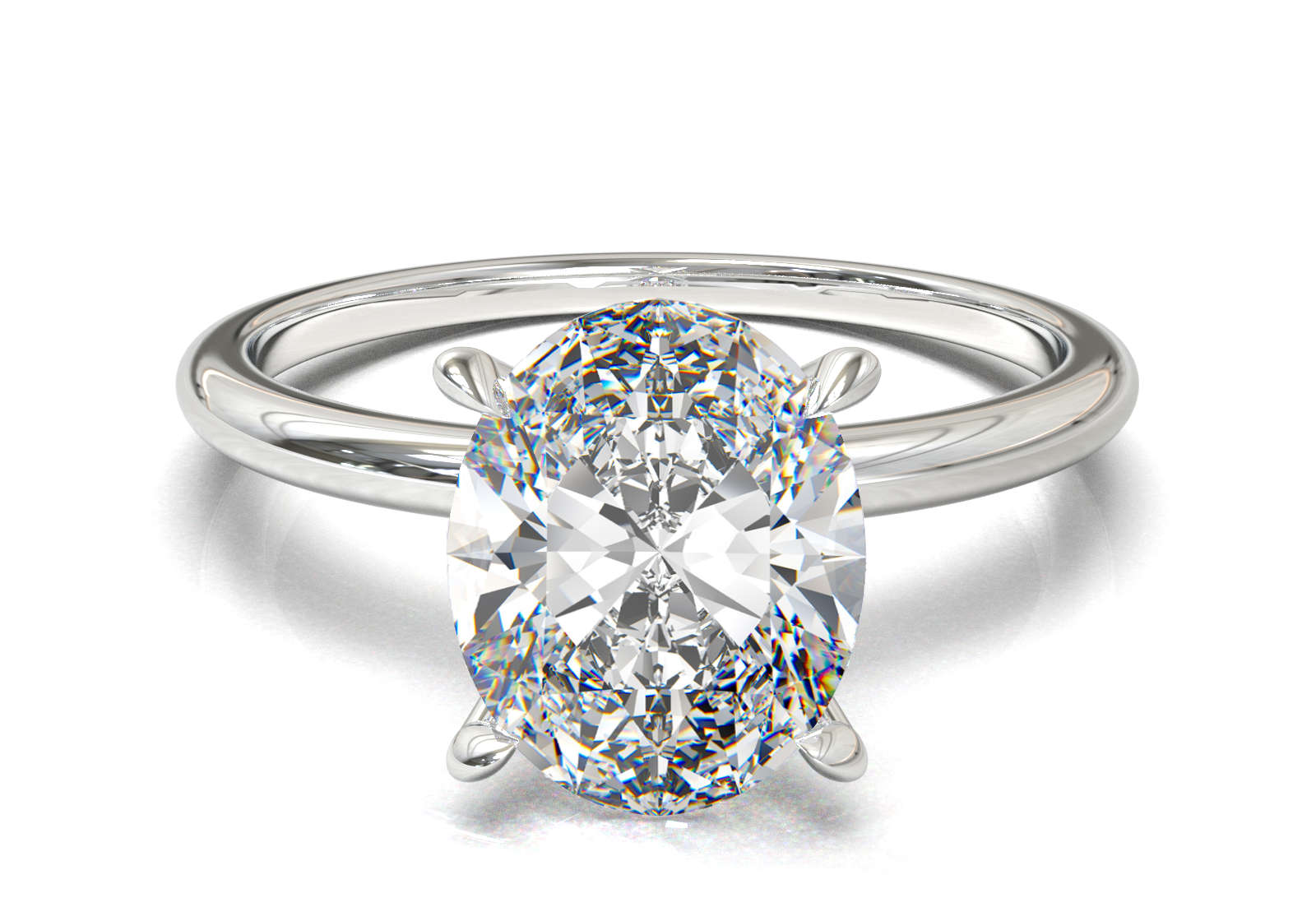 Montura Solitario Media Caña 1.5mm Oro Blanco