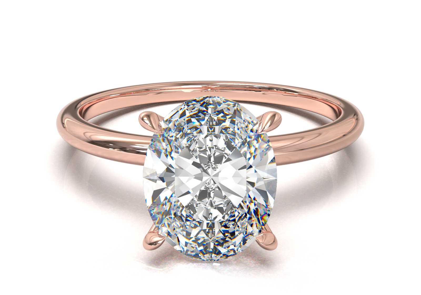 Montura Solitario Media Caña 1.5mm Oro Rosa