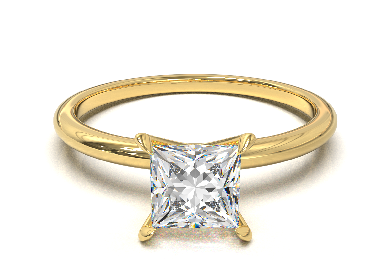 Montura Solitario Media Caña 1.5mm Oro Amarillo