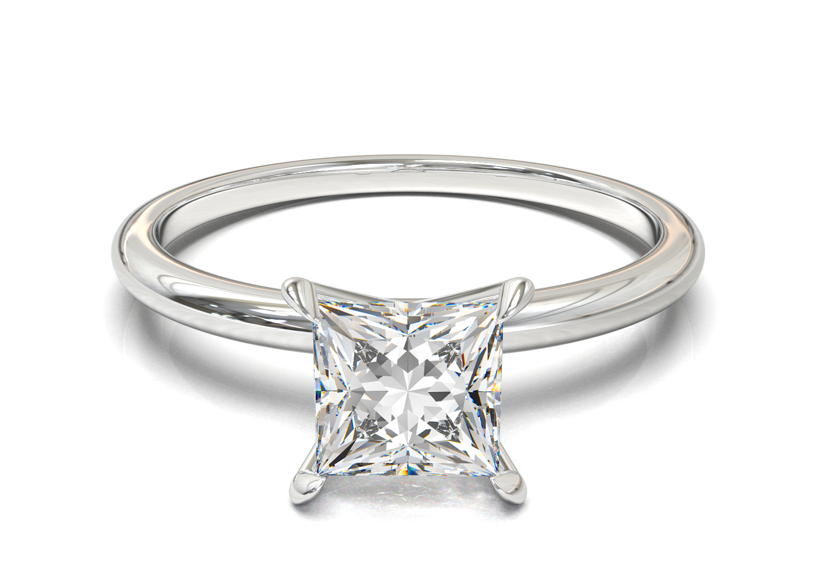 Montura Solitario Media Caña 1.5mm Oro Blanco