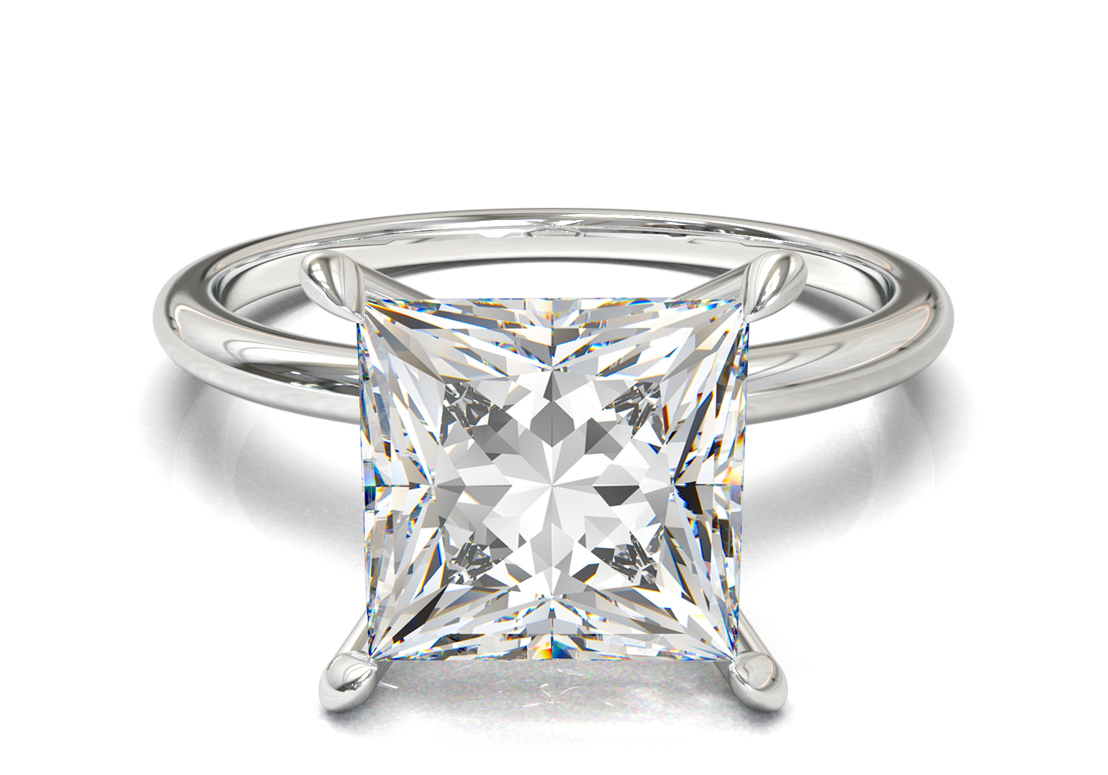 Montura Solitario Media Caña 1.5mm Oro Blanco