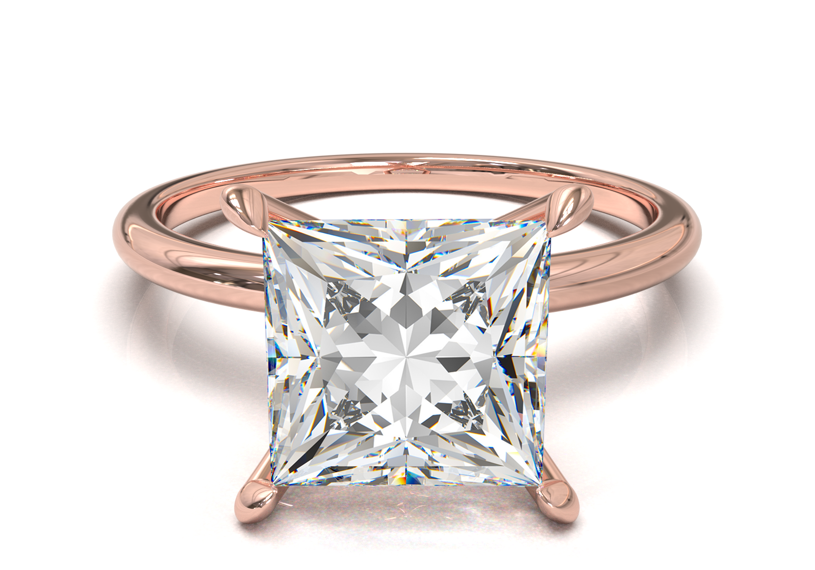 Montura Solitario Media Caña 1.5mm Oro Rosa