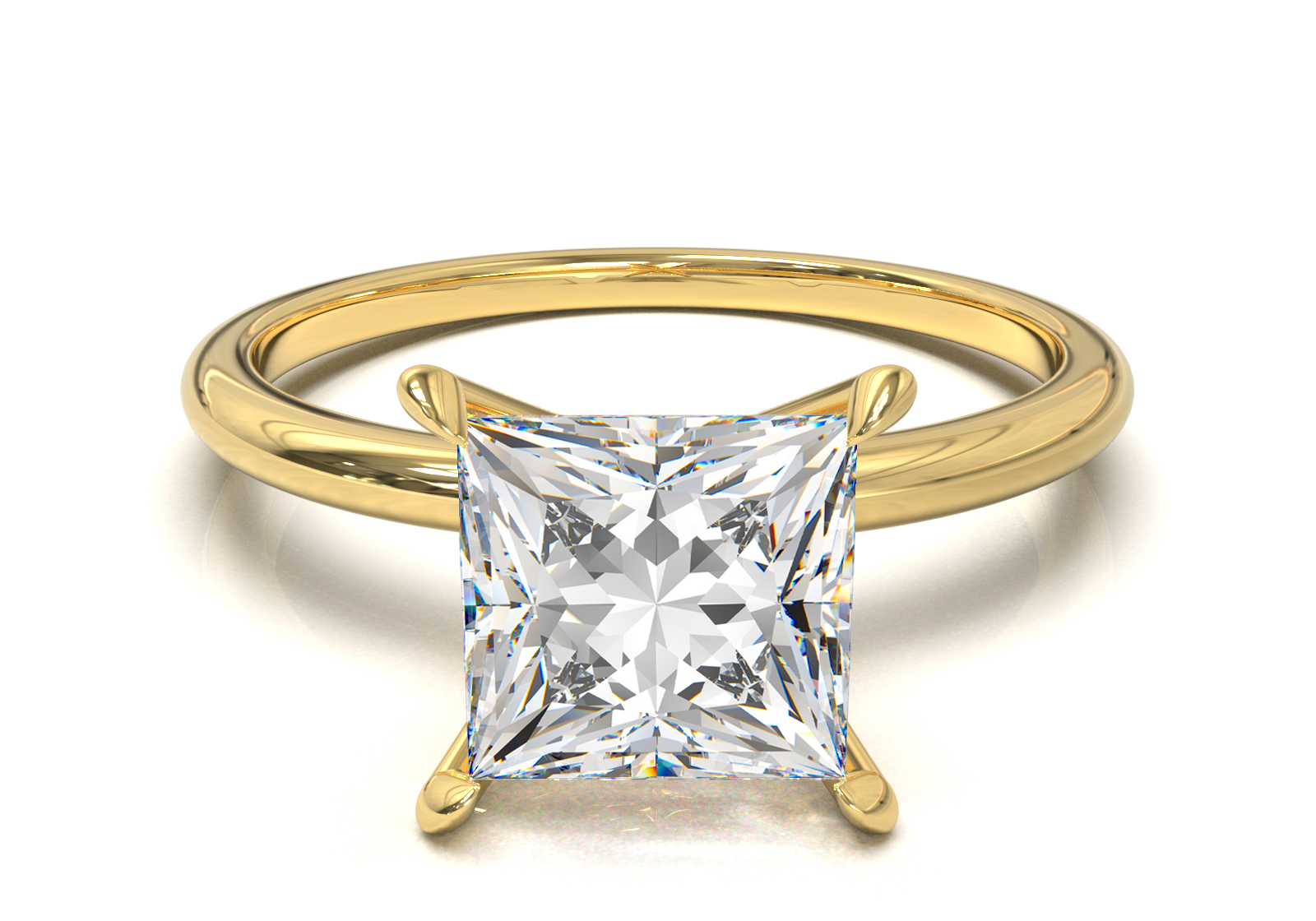 Montura Solitario Media Caña 1.5mm Oro Amarillo