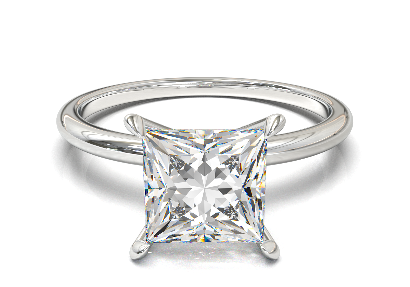 Montura Solitario Media Caña 1.5mm Oro Blanco