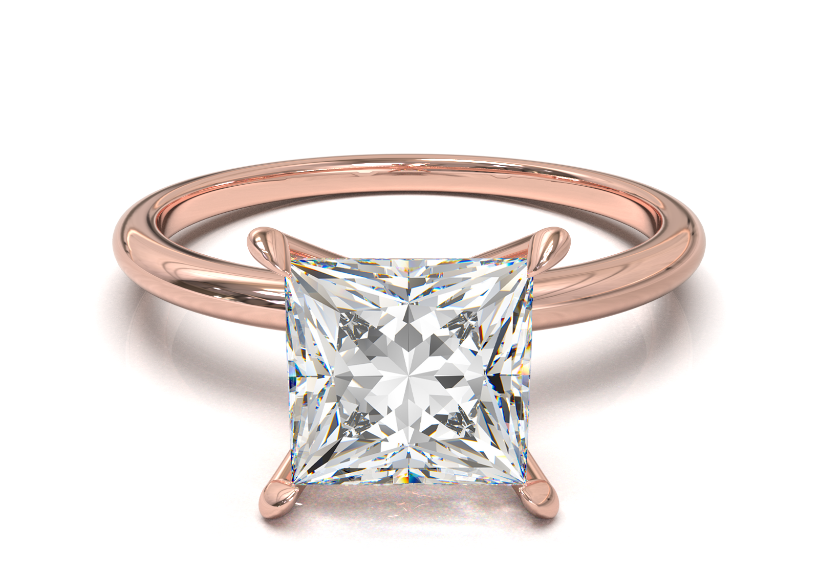 Montura Solitario Media Caña 1.5mm Oro Rosa