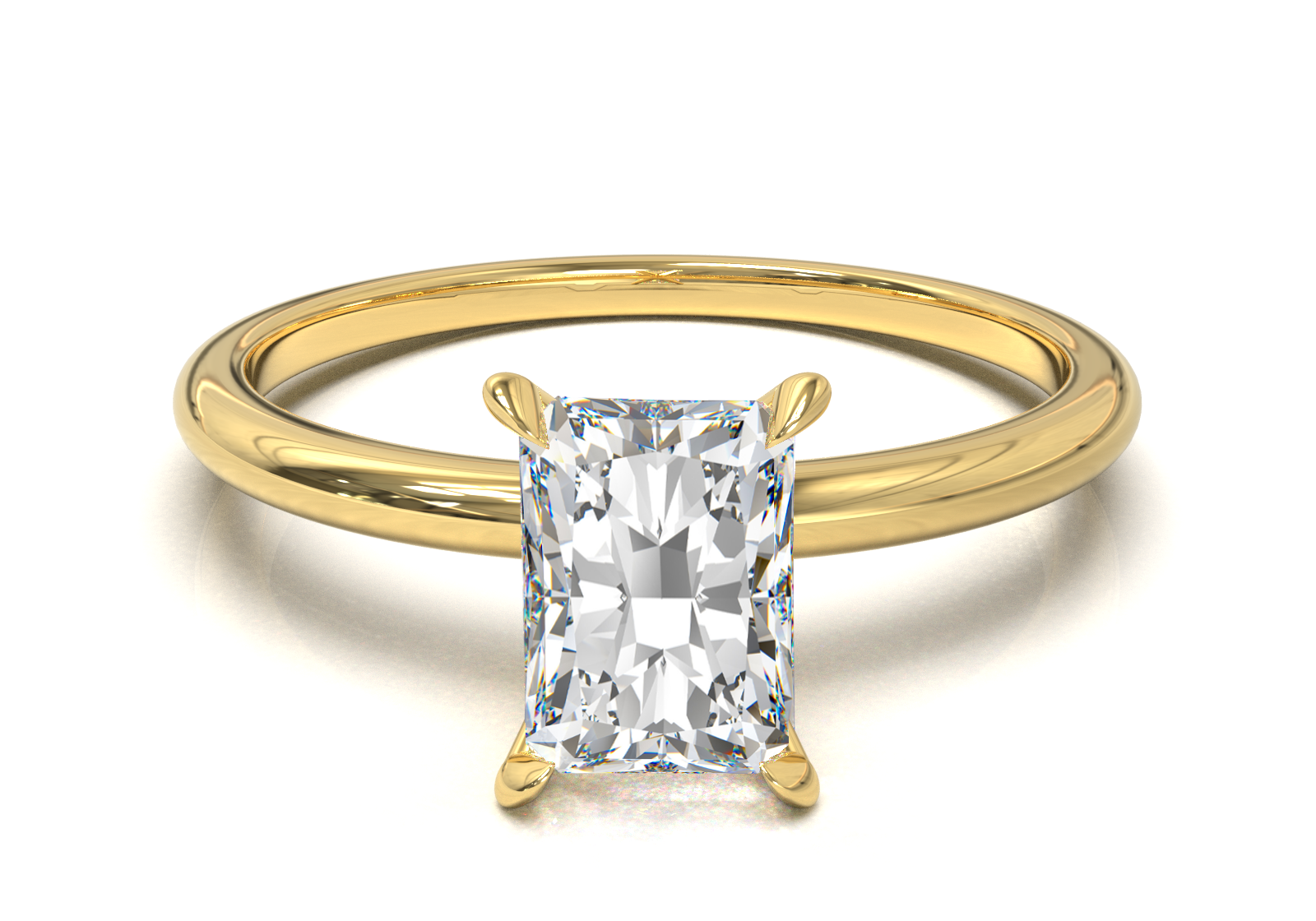 Montura Solitario Media Caña 1.5mm Oro Amarillo