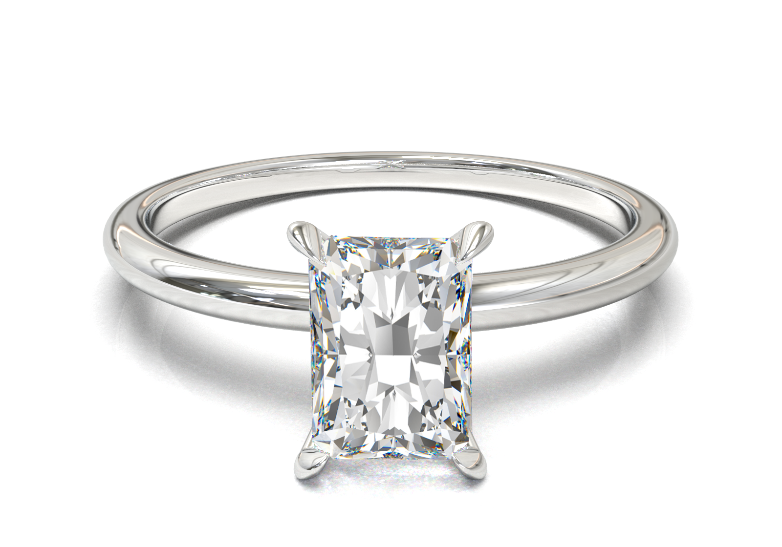 Montura Solitario Media Caña 1.5mm Oro Blanco