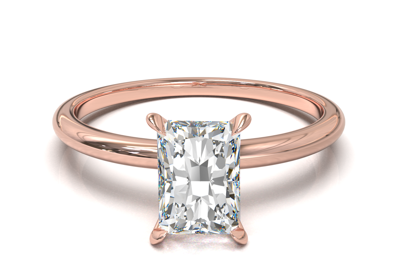 Montura Solitario Media Caña 1.5mm Oro Rosa