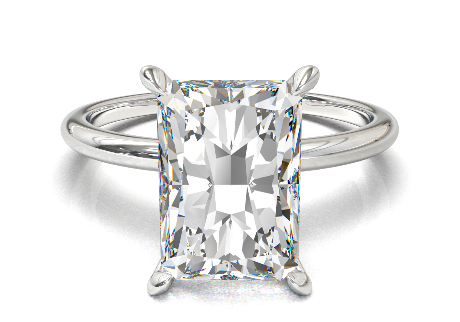 Montura Solitario Media Caña 1.5mm Oro Blanco