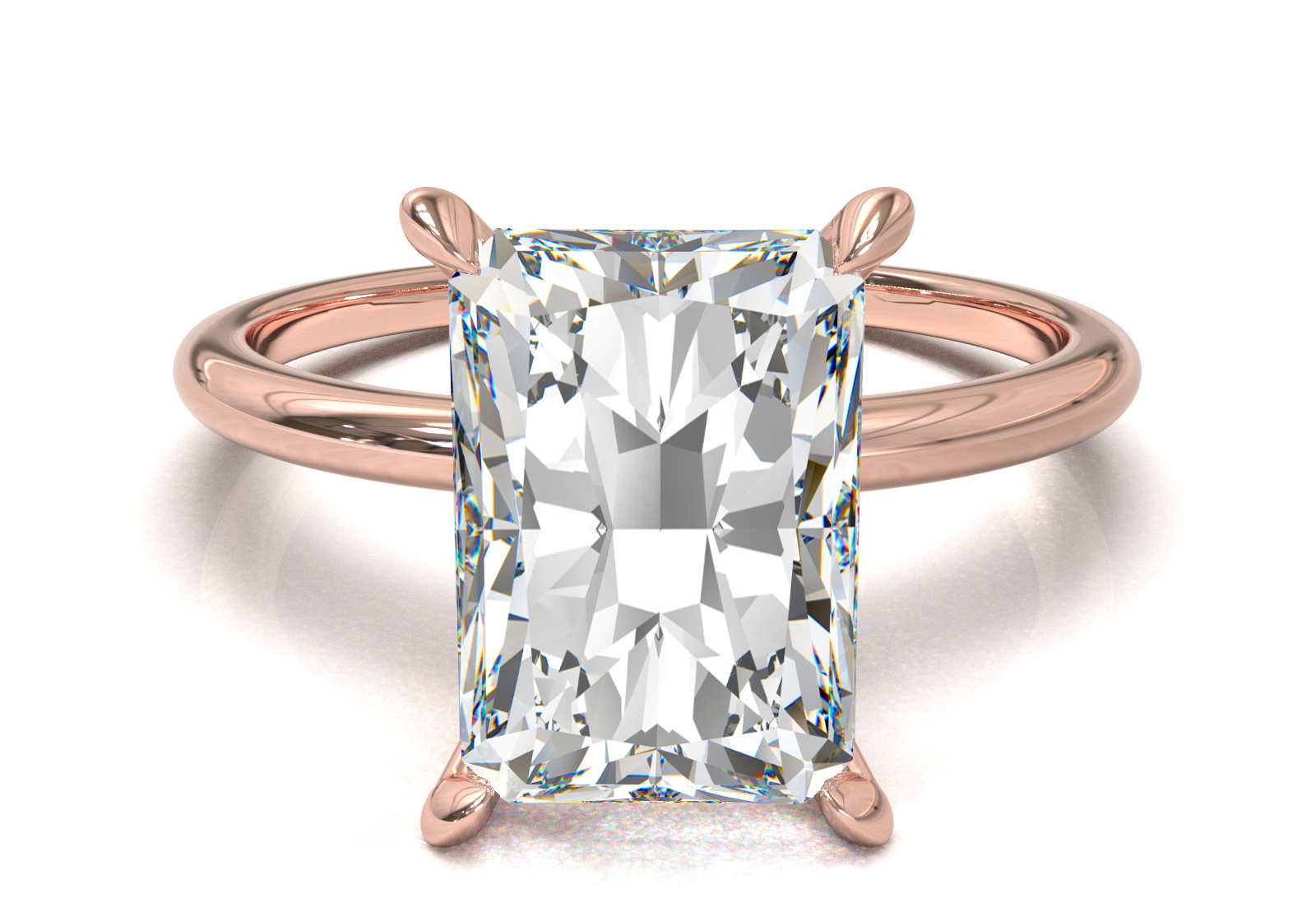 Montura Solitario Media Caña 1.5mm Oro Rosa