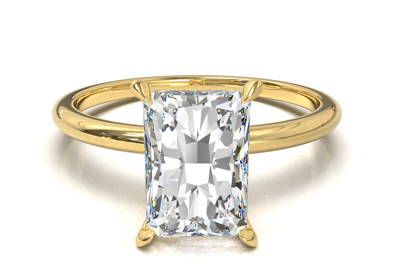 Montura Solitario Media Caña 1.5mm Oro Amarillo