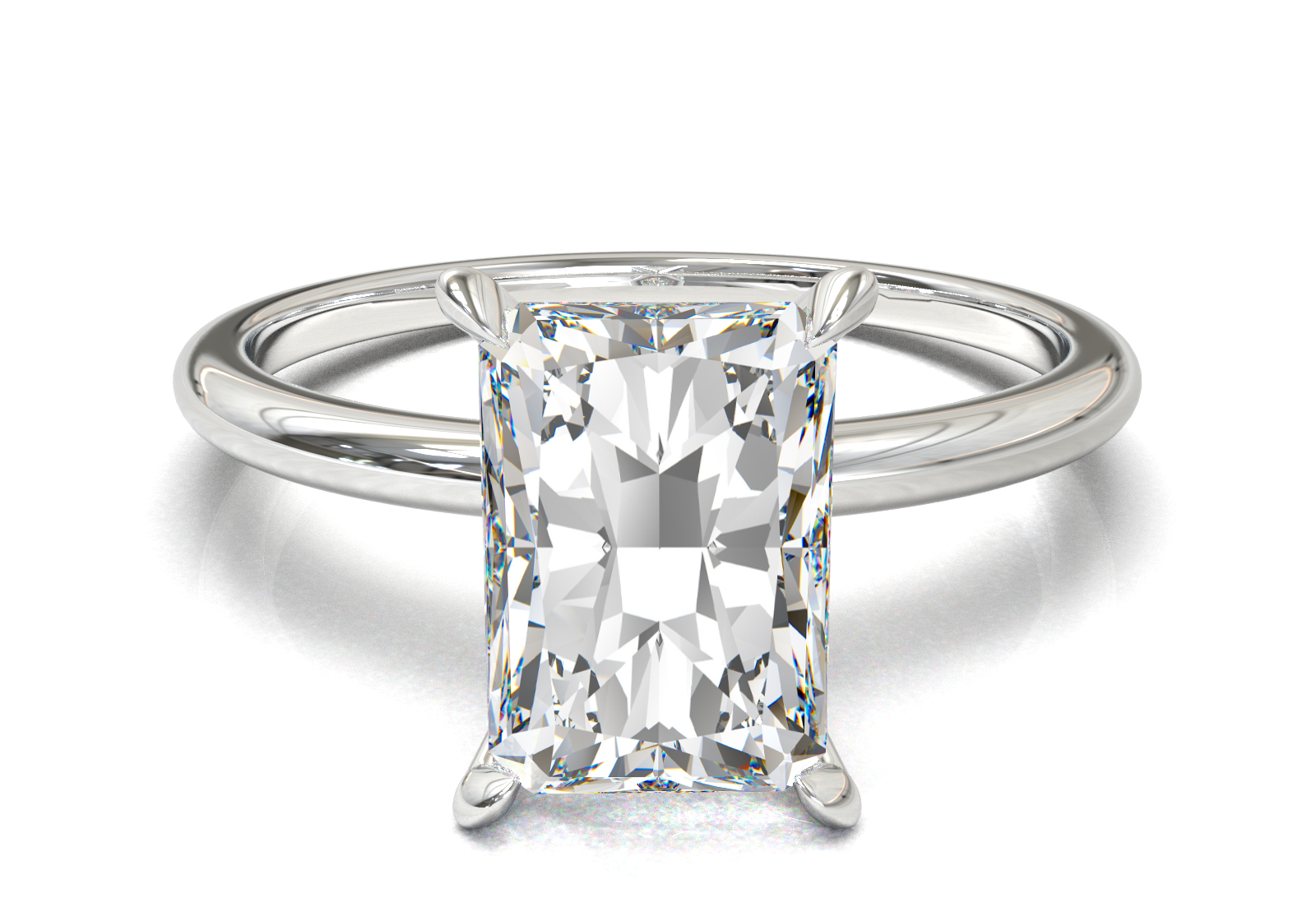 Montura Solitario Media Caña 1.5mm Oro Blanco