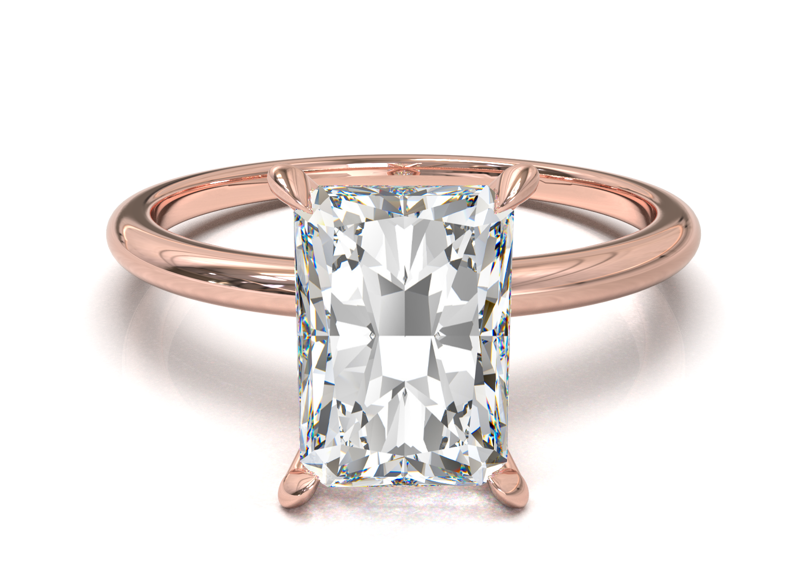 Montura Solitario Media Caña 1.5mm Oro Rosa