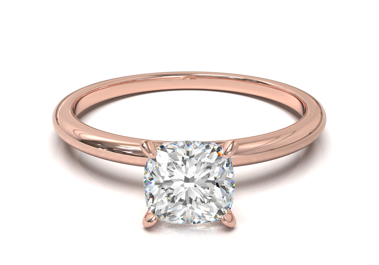 Montura Solitario Media Caña 1.5mm Oro Rosa