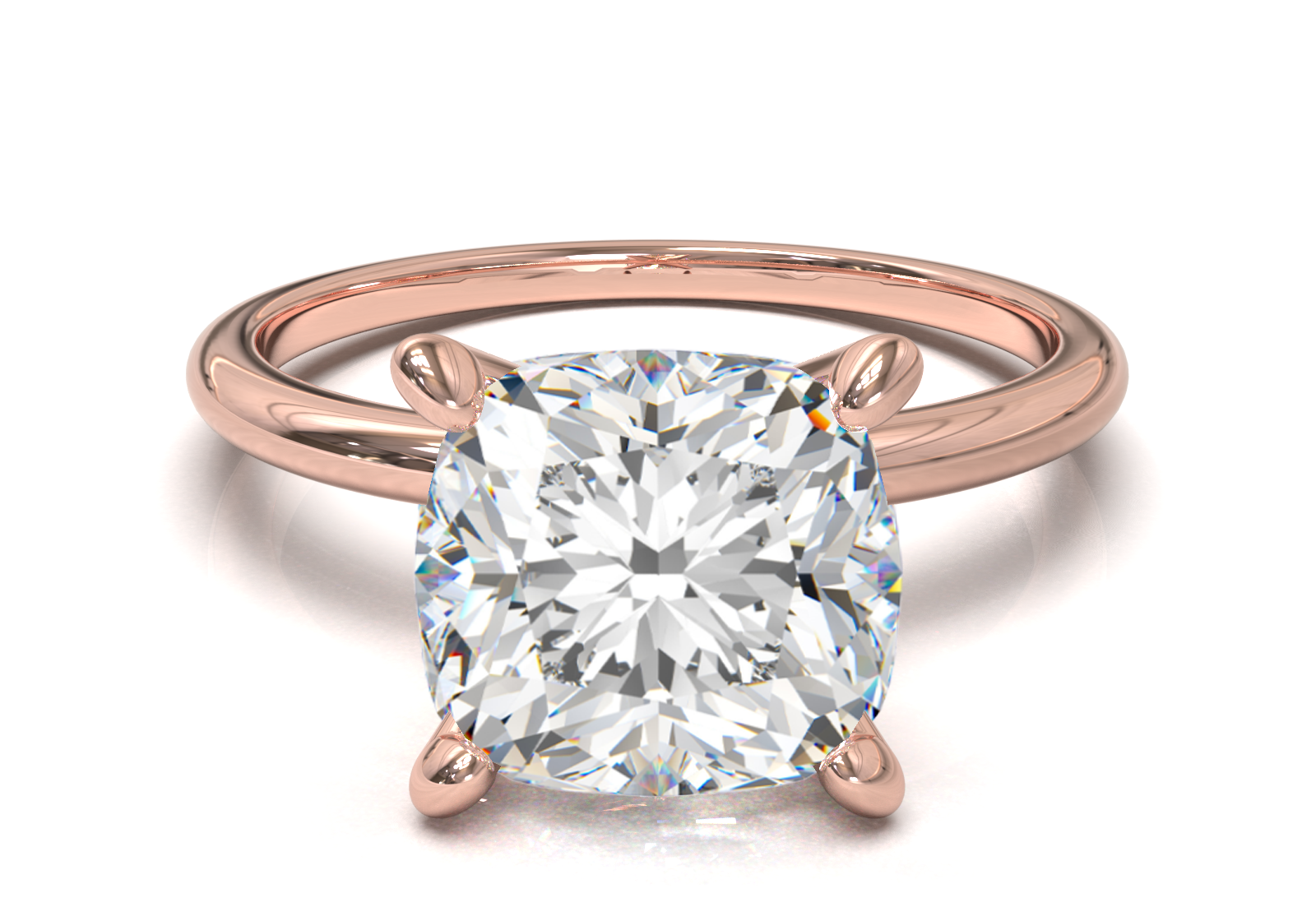 Montura Solitario Media Caña 1.5mm Oro Rosa