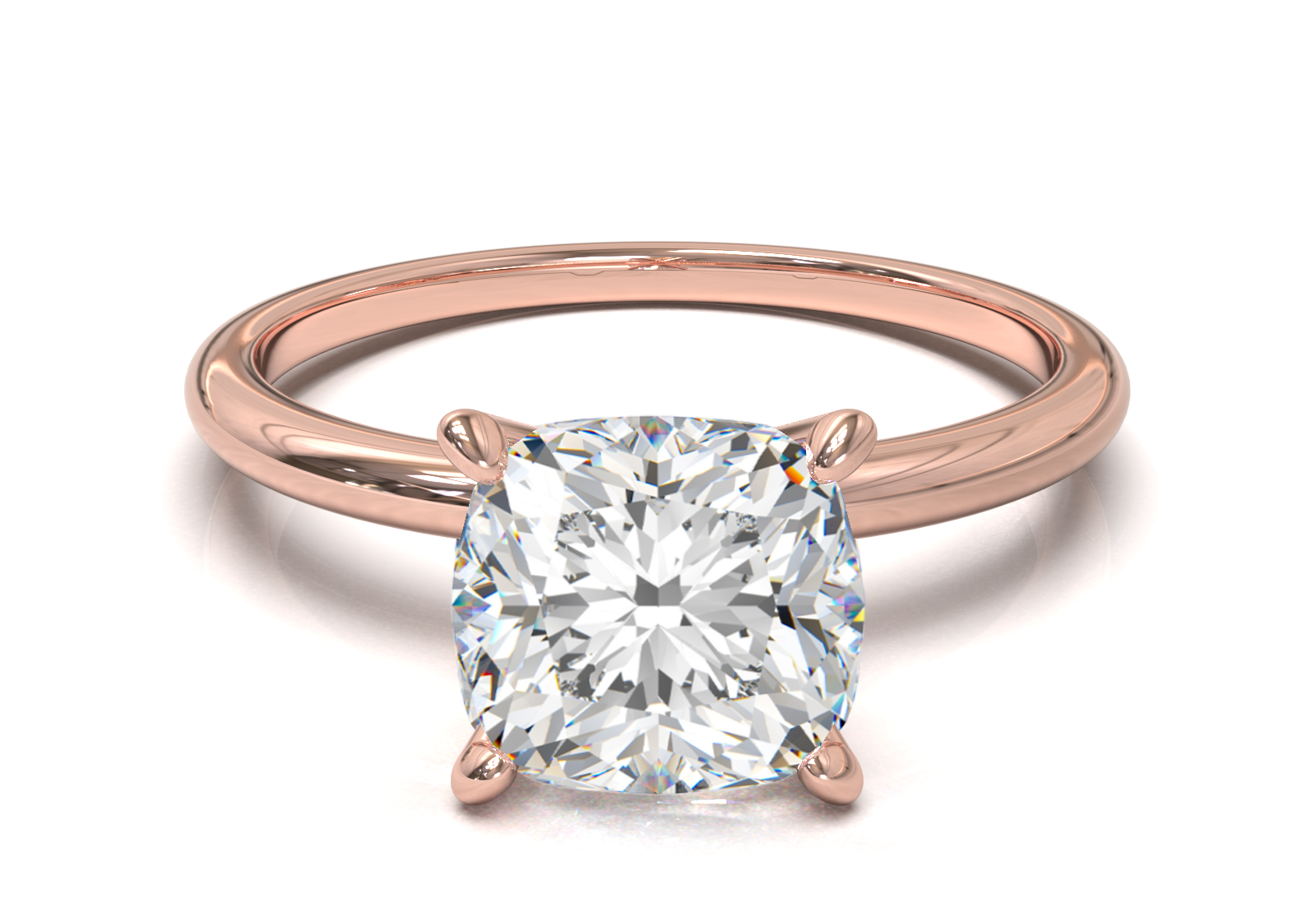 Montura Solitario Media Caña 1.5mm Oro Rosa