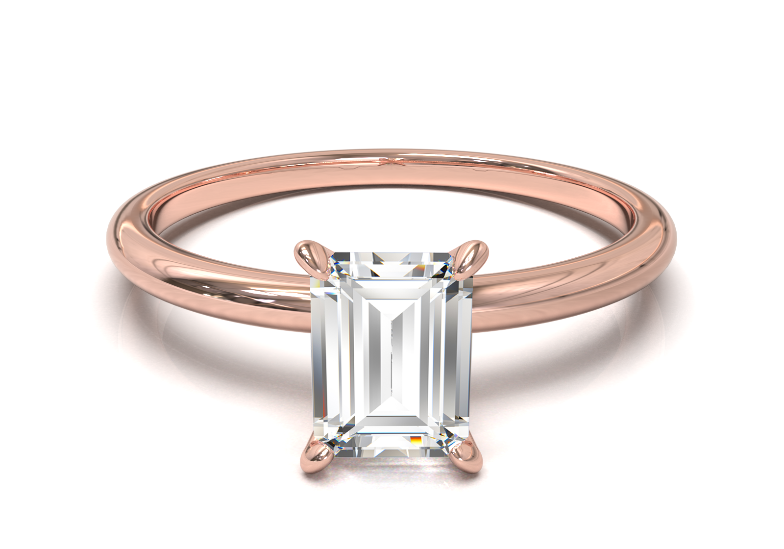 Montura Solitario Media Caña 1.5mm Oro Rosa