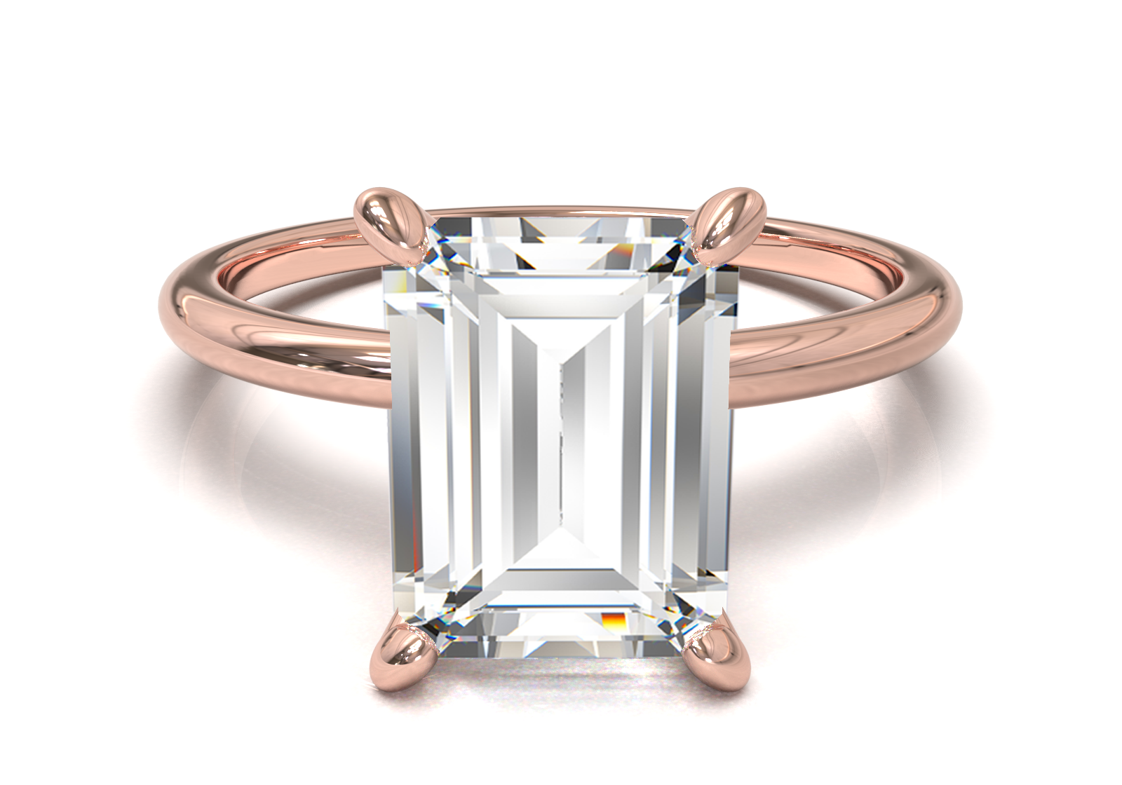 Montura Solitario Media Caña 1.5mm Oro Rosa