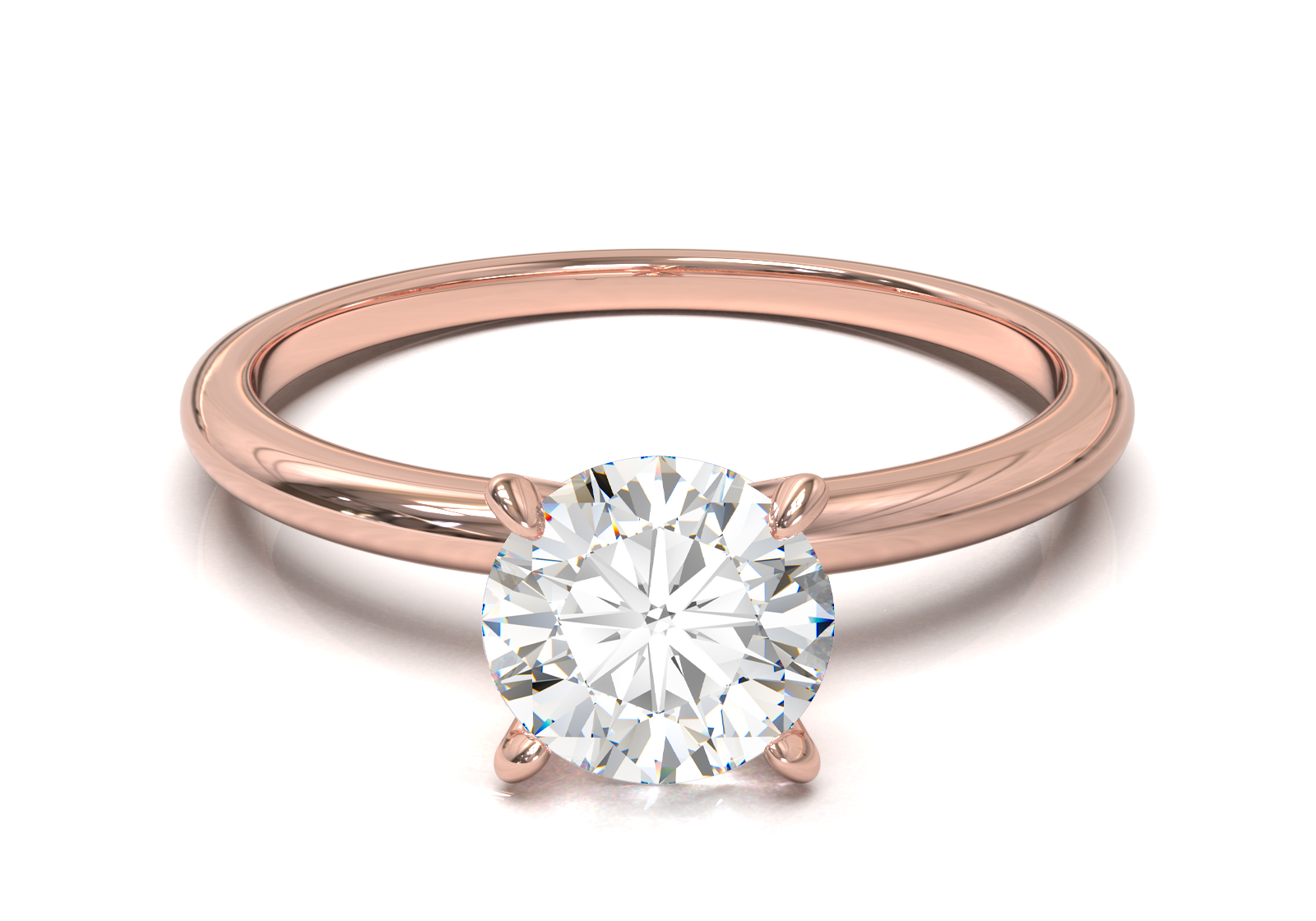 Montura Solitario Media Caña 1.5mm Oro Rosa