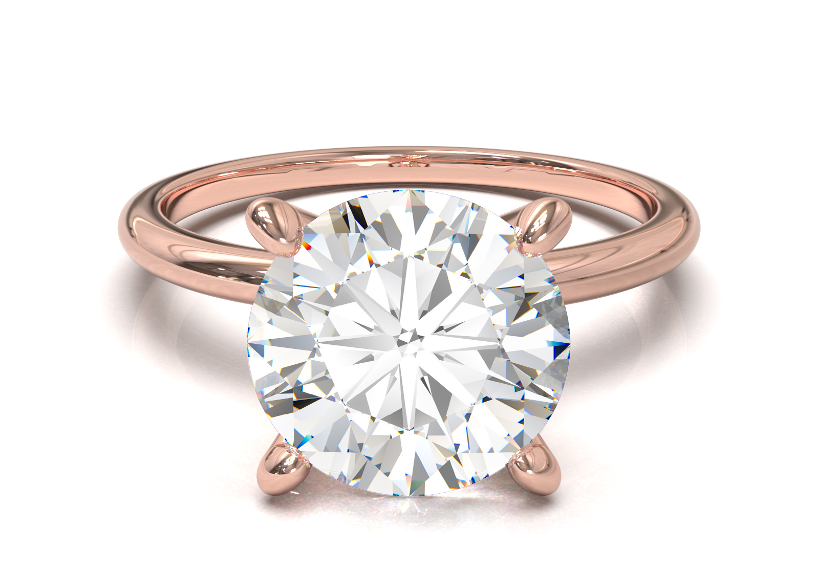 Montura Solitario Media Caña 1.5mm Oro Rosa