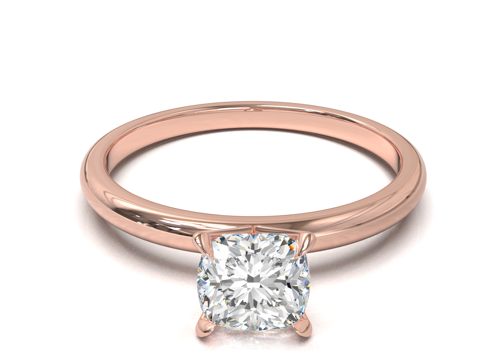 Montura Solitario Media Caña 1.8mm Oro Rosa