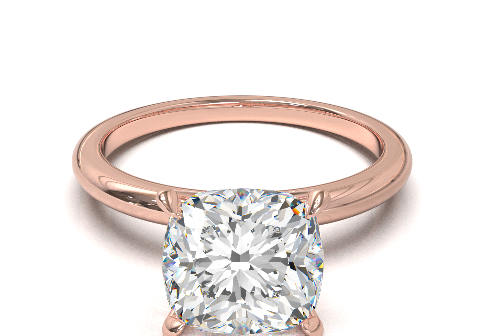 Montura Solitario Media Caña 1.8mm Oro Rosa