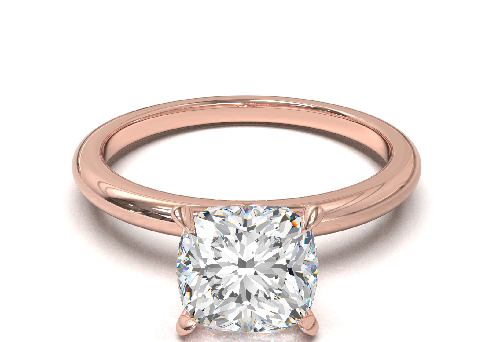 Montura Solitario Media Caña 1.8mm Oro Rosa