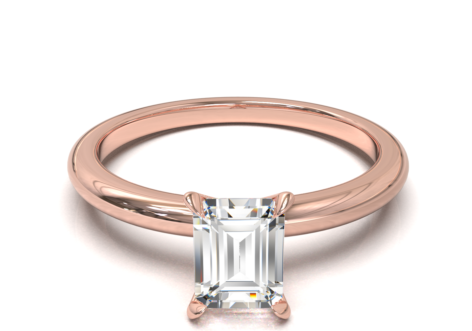 Montura Solitario Media Caña 1.8mm Oro Rosa