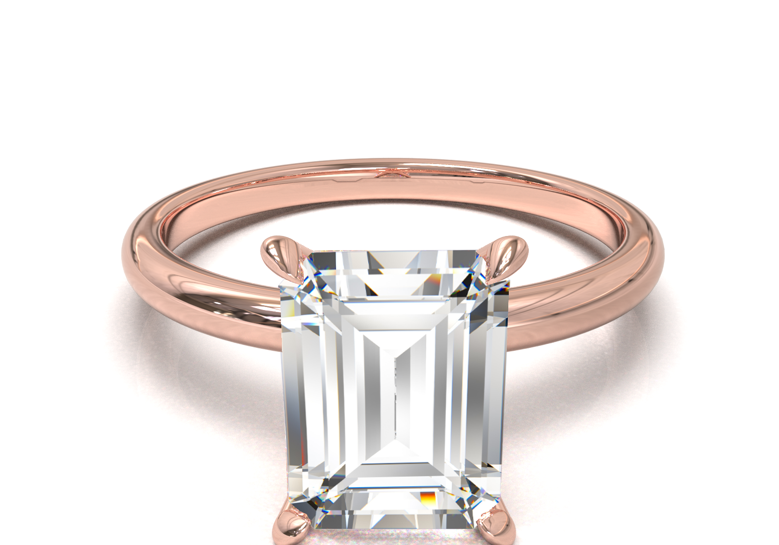 Montura Solitario Media Caña 1.8mm Oro Rosa